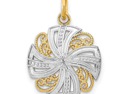 14k Yellow & Rhodium Jewelry Style K9517 - Classique Jewelry Inc.