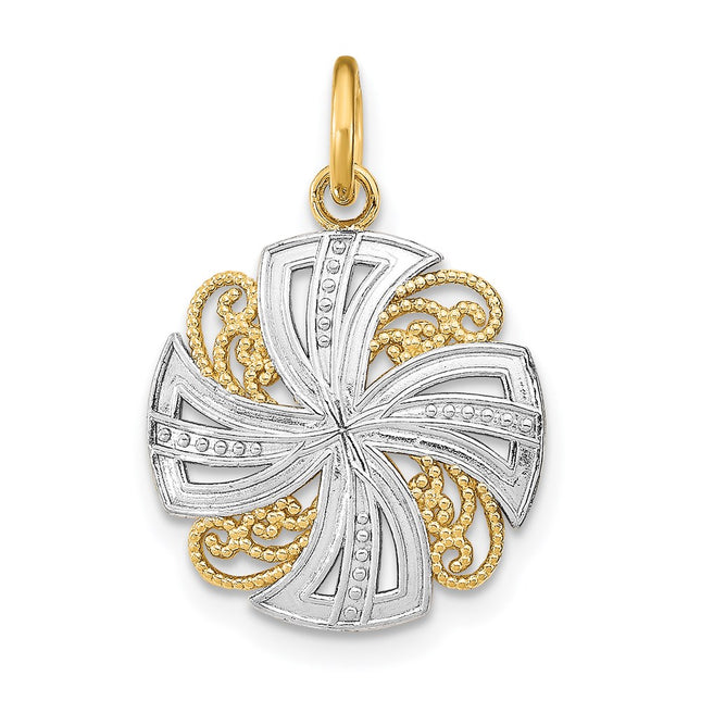 14k Yellow & Rhodium Jewelry Style K9517 - Classique Jewelry Inc.