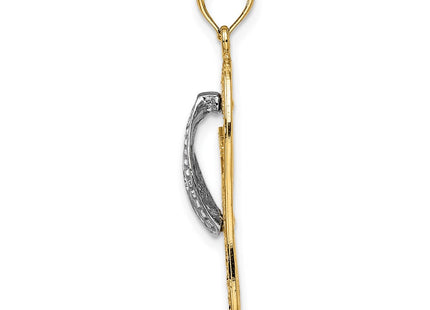 14k Yellow & Rhodium Jewelry Style K9518 - Classique Jewelry Inc.