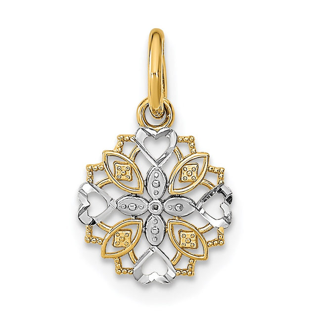 14k Yellow & Rhodium Jewelry Style K9527 - Classique Jewelry Inc.