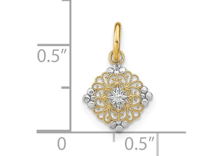 14k Yellow & Rhodium Jewelry Style K9530 - Classique Jewelry Inc.