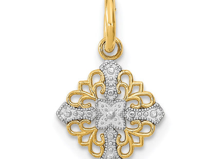 14k Yellow & Rhodium Jewelry Style K9532 - Classique Jewelry Inc.