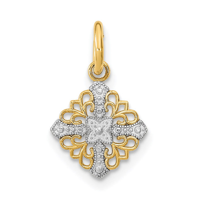 14k Yellow & Rhodium Jewelry Style K9532 - Classique Jewelry Inc.