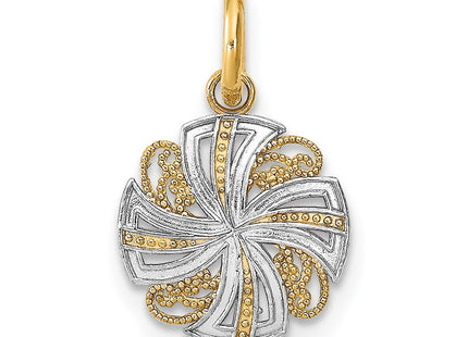 14k Yellow & Rhodium Jewelry Style K9534 - Classique Jewelry Inc.