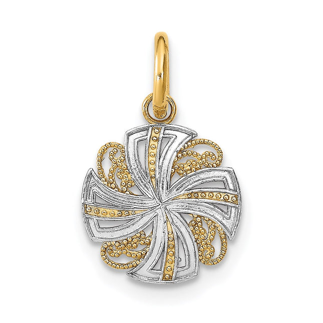 14k Yellow & Rhodium Jewelry Style K9534 - Classique Jewelry Inc.