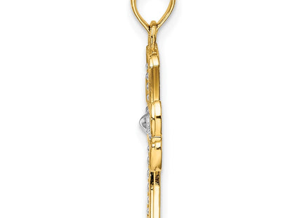 14k Yellow & Rhodium Jewelry Style K9538 - Classique Jewelry Inc.