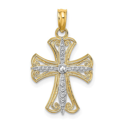 14K gold cross charm