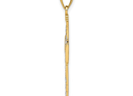 14K gold cross charm, alternate view