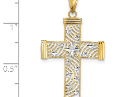 14K gold cross charm, another view