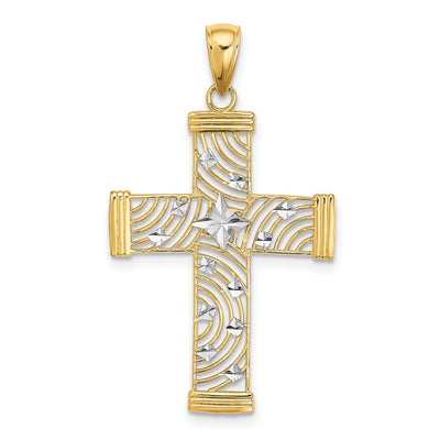 14K gold cross charm