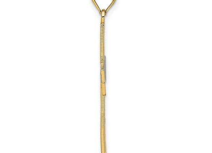 14K W/ Rhodium D/C and Cut-Out Cross Charm (Style K9542)