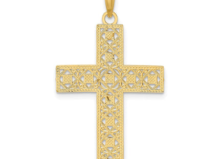 14K W/ Rhodium D/C and Cut-Out Cross Charm (Style K9542)