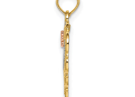 14K gold heart charm, alternate view