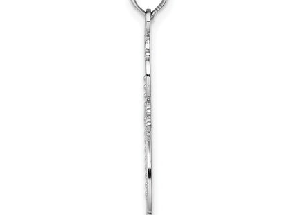 14K white gold cross charm, alternate view