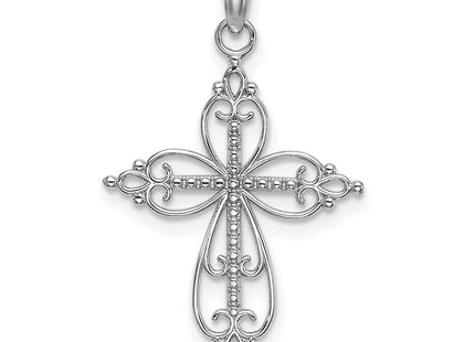 14K white gold cross charm