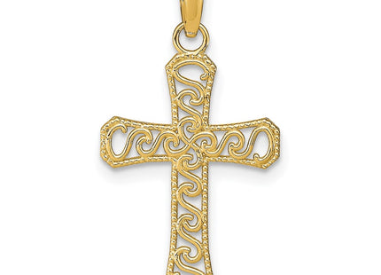 14K gold cross pendant