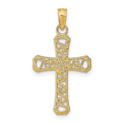 14K gold cross pendant