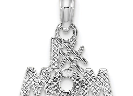 14K white gold charm, another view