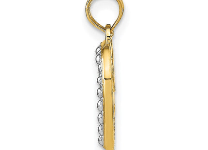 14k Yellow & Rhodium Pendants Style K9678 - Classique Jewelry Inc.