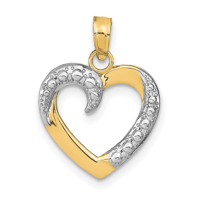 14k Yellow & Rhodium Pendants Style K9678 - Classique Jewelry Inc.