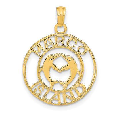 14K gold circle pendant
