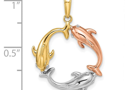 14k Tri-Color Pendants Style K9778 - Classique Jewelry Inc.