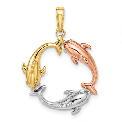 14K gold circle pendant
