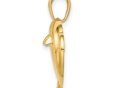 14k Yellow & Rhodium Pendants Style K9780 - Classique Jewelry Inc.