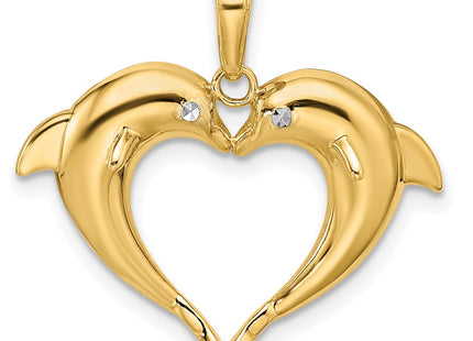 14k Yellow & Rhodium Pendants Style K9780 - Classique Jewelry Inc.