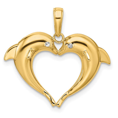 14K gold heart pendant