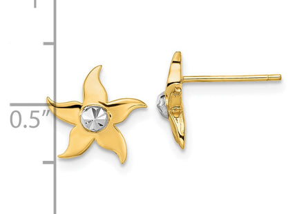 14k Yellow & Rhodium Earrings Style K9781E - Classique Jewelry Inc.