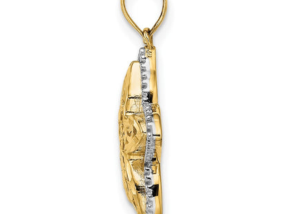 14K gold starfish pendant, alternate view