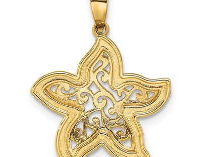 14K gold starfish pendant, another view