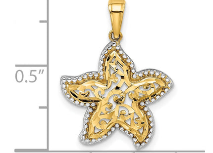 14K gold starfish pendant, further view