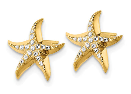 14K gold starfish earrings, alternate view
