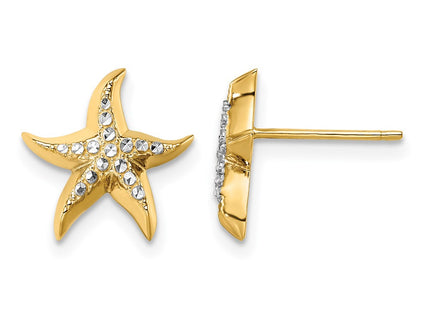 14K gold starfish earrings