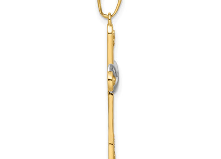 14k Yellow & Rhodium Pendants Style K9786 - Classique Jewelry Inc.