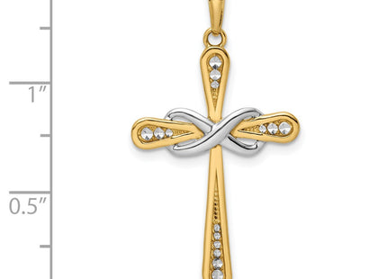 14k Yellow & Rhodium Pendants Style K9786 - Classique Jewelry Inc.