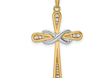 14k Yellow & Rhodium Pendants Style K9786 - Classique Jewelry Inc.