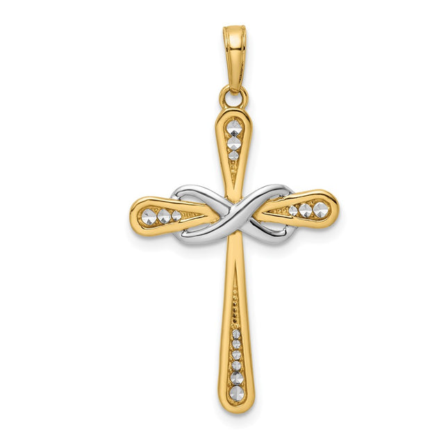 14k Yellow & Rhodium Pendants Style K9786 - Classique Jewelry Inc.