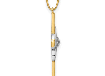 14K gold cross pendant, alternate view