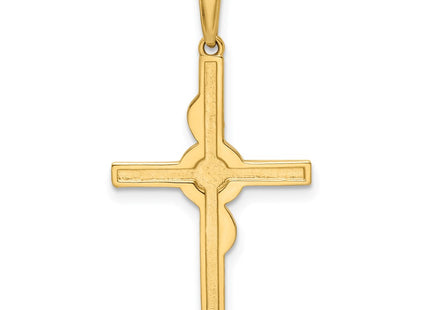 14K gold cross pendant, another view