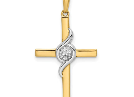 14K gold cross pendant