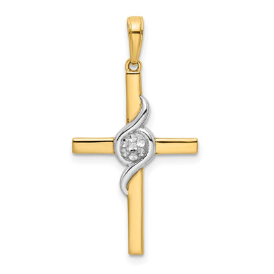 14K gold cross pendant