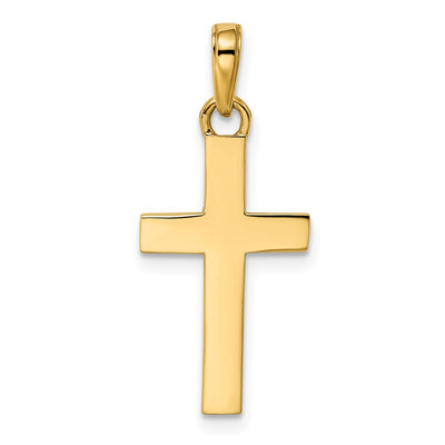 14K w/Rhodium D/C Cross Pendant, 28.35 x 12.34mm