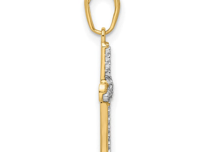 14K gold cross pendant, alternate view