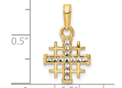 14k Yellow & Rhodium Pendants Style K9795 - Classique Jewelry Inc.
