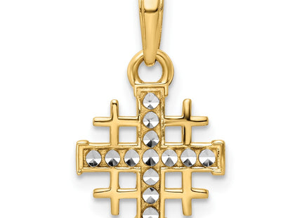 14k Yellow & Rhodium Pendants Style K9795 - Classique Jewelry Inc.