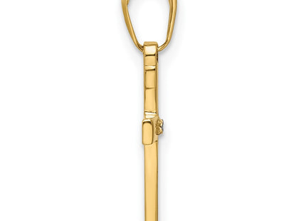 14K gold cross pendant, alternate view
