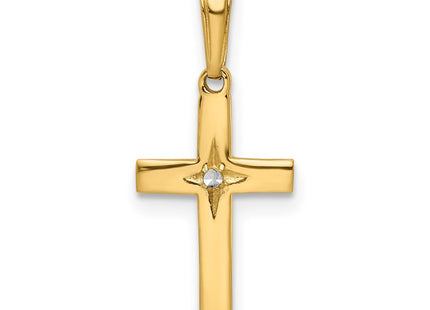 14K gold cross pendant